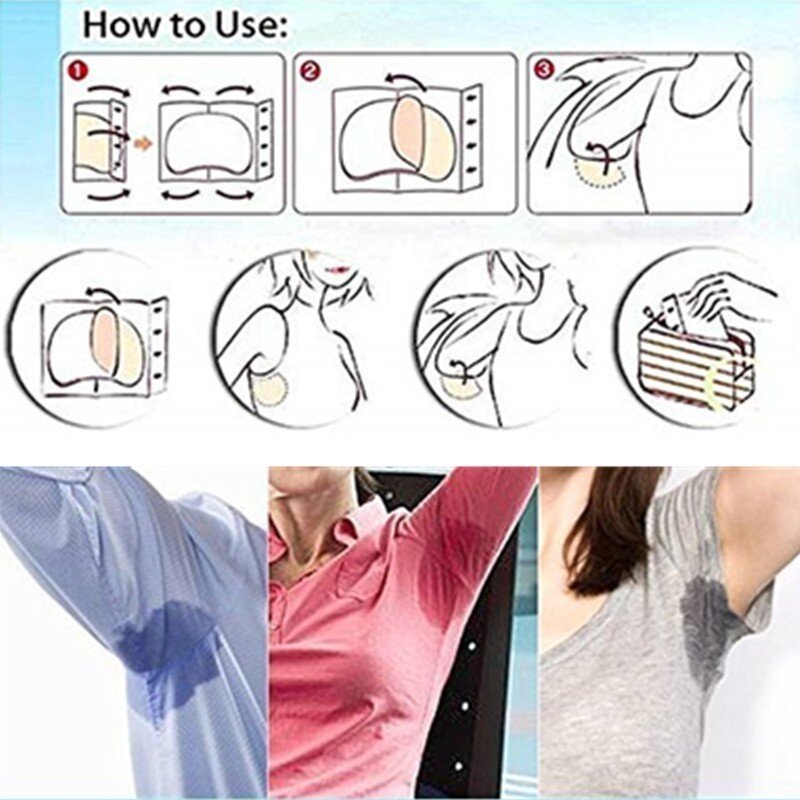 200Pcs/100Pairs Disposable Underarm Sweat Pads For Clothing Anti Sweat Armpit Absorbent Pads Summer Deodorants Shield Stickers