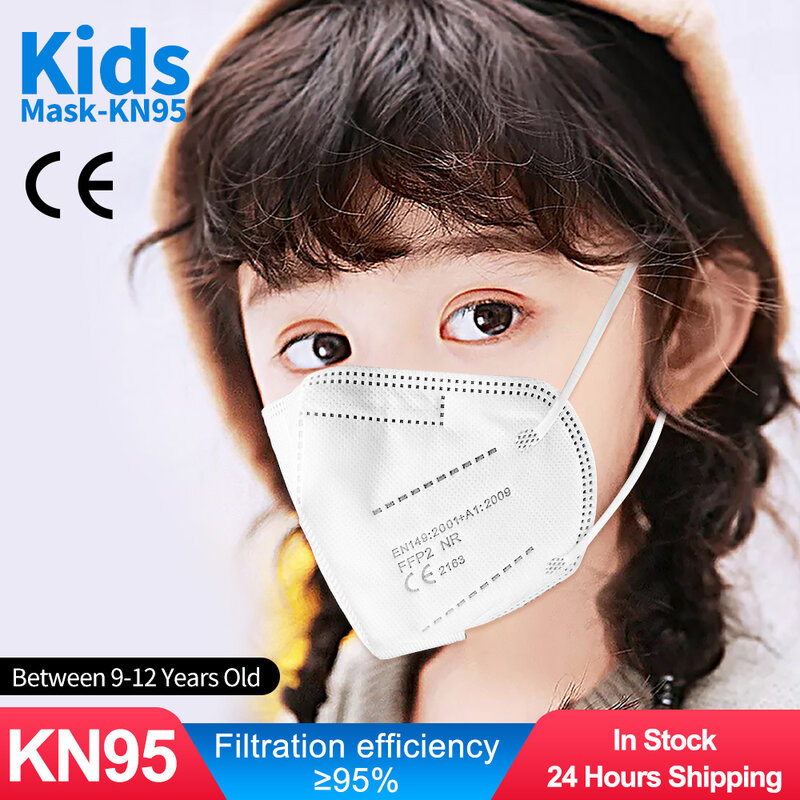 Máscara para niños ffp2mascarilla KN95 CE, máscara protectora reutilizable, fpp2, para niños de 9 a 12 años
