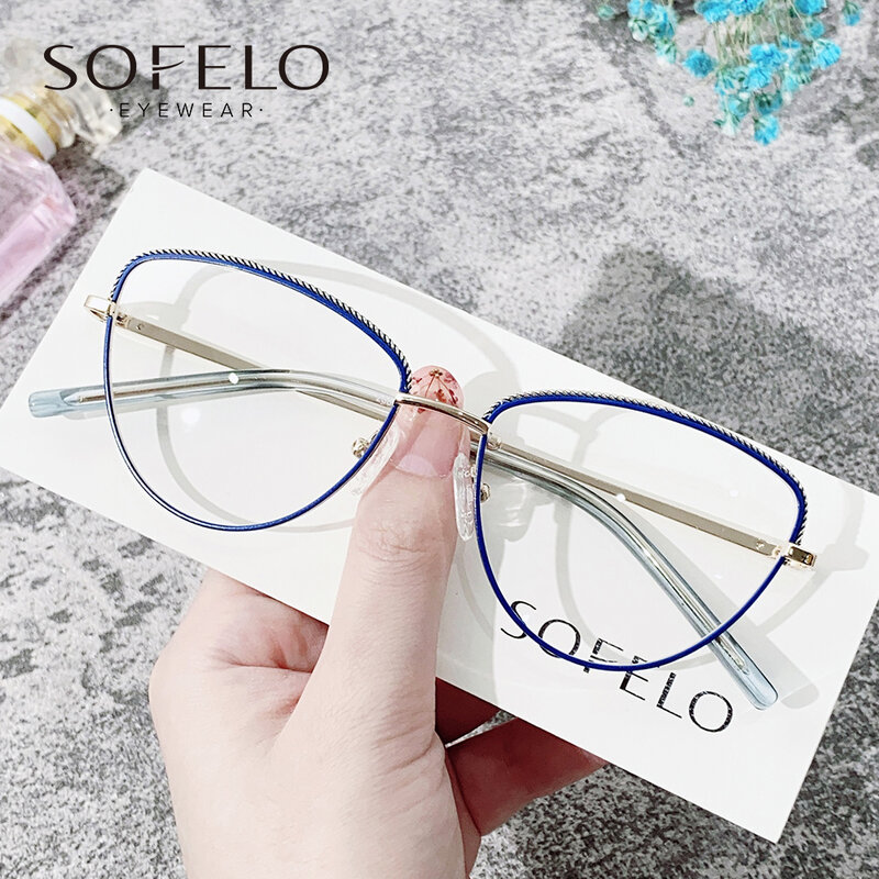 Cat Eye Optische Gläser Rahmen Frauen Myopie Rezept Brillen Rahmen Damen Rot Edelstahl Brille Rahmen Marke 2021