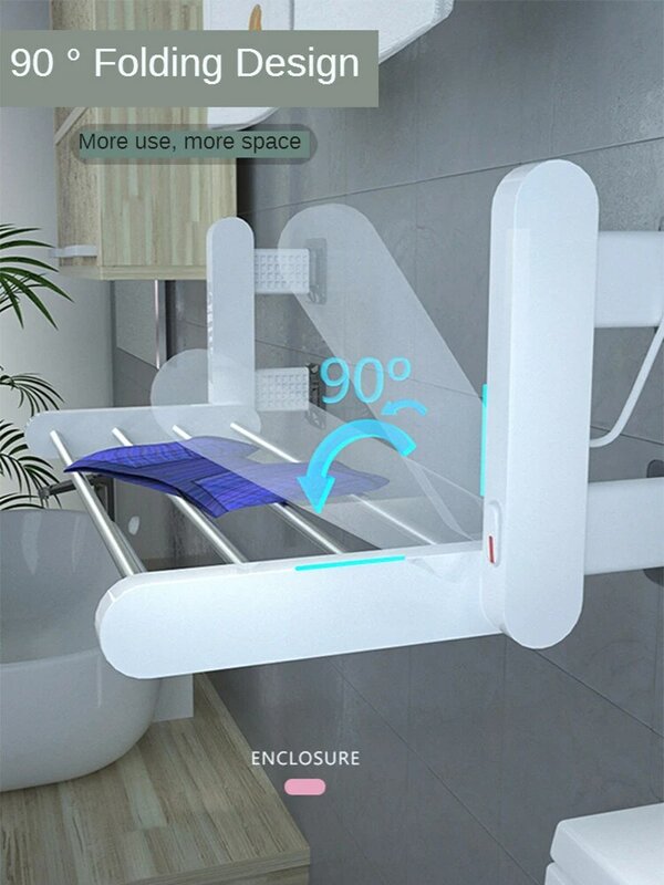 New Style Dryer Intelligent Electric Towel Warmer Heated Towel Rail Bathroom Accessory Wall mounted Space Aluminum Towel Rack