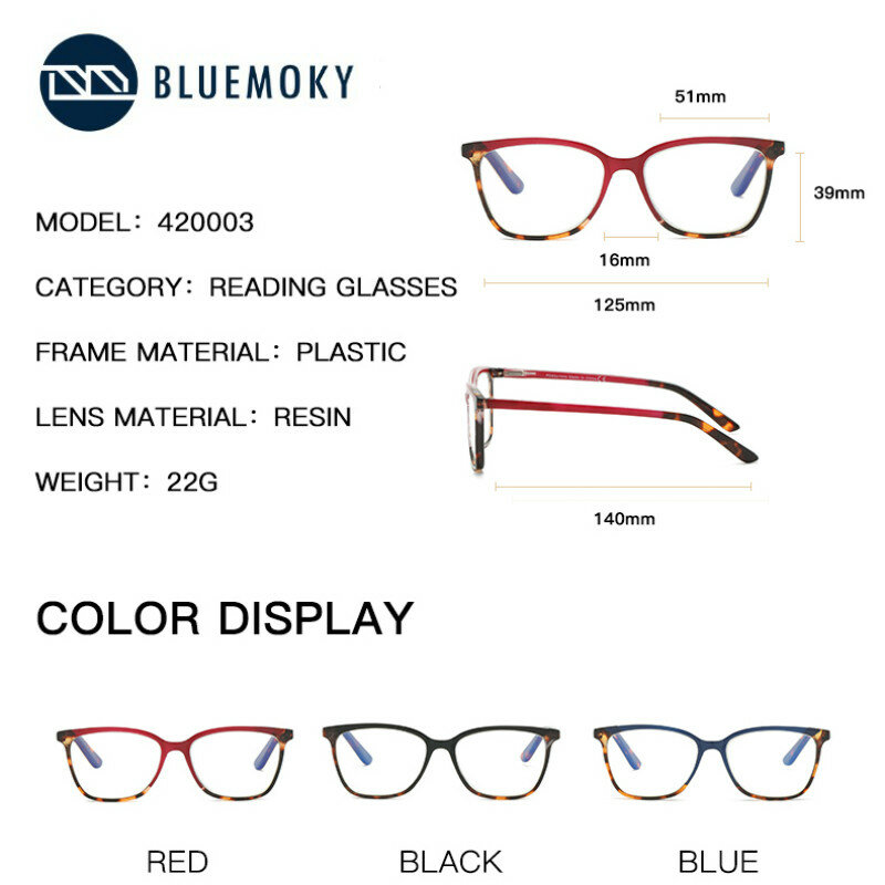 Bluemoky抗青色光女性のための老眼鏡男性ゲームコンピュータ遠視眼鏡フルフレームゴーグル光学眼鏡