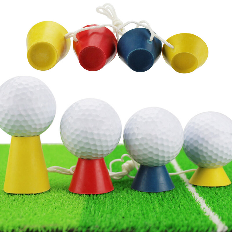 Porte-balle de golfeur en caoutchouc, support d'entraînement en hauteur, outils de pratique du golf 4 pièces/ensemble