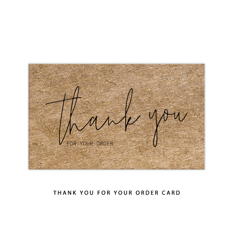 30 Alami Kraft Kertas Kartu Terima Kasih untuk Pesanan Anda Kartu untuk Toko Kecil Dekorasi Hadiah Kartu untuk Bisnis Kecil