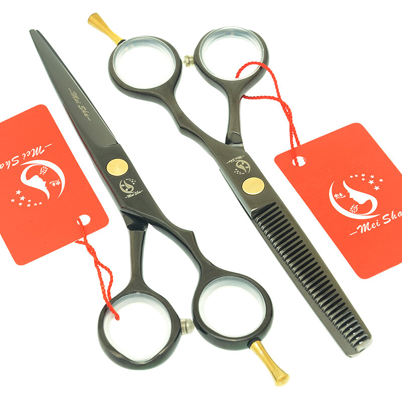 Meisha 5.5 Polegada tesouras do cabelo japonês 440c barbeiro tesoura de corte de cabelo desbaste scissor salão de beleza tesouras de cabelo ferramenta estilo a0016a