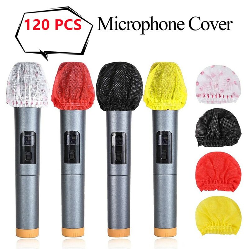 Cubierta de micrófono no tejido desechable, protector de parabrisas extraíble, almohadilla de micrófono para Karaoke KTV, 120 Uds.
