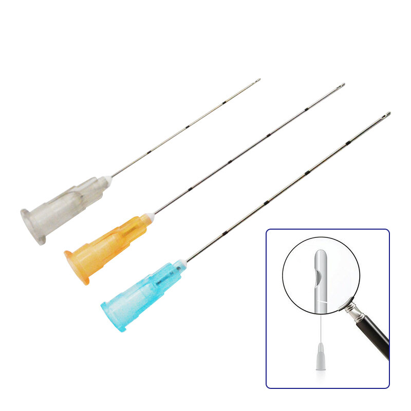 10 pièces/paquet Micro canule jetable à pointe émoussée 18G 20G 21G 22G 23G 25G 27G 30G Micro canule émoussée pour acide hyaluronique