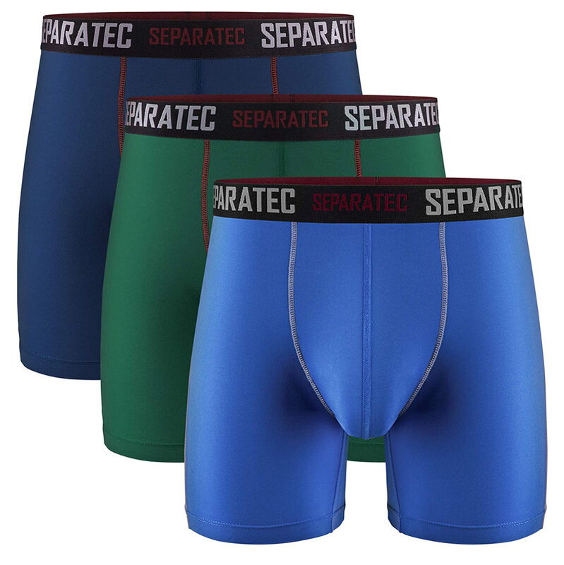 Mannen Separatec Quick Dry Boxershorts Zachte Lange Been Sport Sexy Boxer Ondergoed