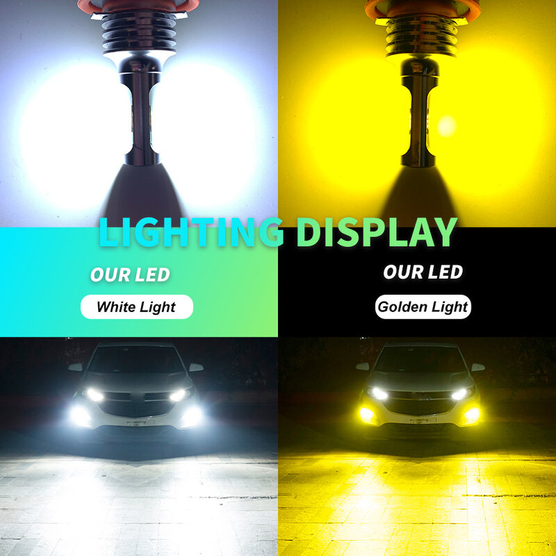 Lámpara LED antiniebla para coche, Bombilla antiniebla de alta calidad, color amarillo y blanco, H11, H8, 9006, HB4, HB3, 9005, 881, H27, H1, H3, 3570, 2 piezas