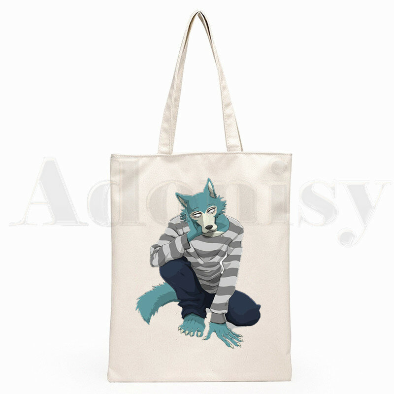 Japanese Cartoon Manga Beastars Rabbit Wolf Graphic Cartoon Print Shopping Bags Girls Fashion Casual Pacakge Hand Bag