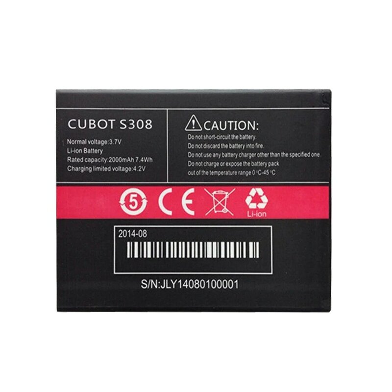 CUBOT – batterie Li-ion de secours S308, 2000mAh, pour remplacement de Smartphone