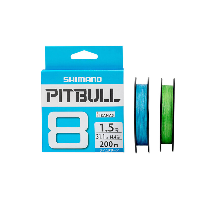 PITBULL – ligne de pêche PE tressée, 8 brins, souple, flexible, lisse, vert, bleu