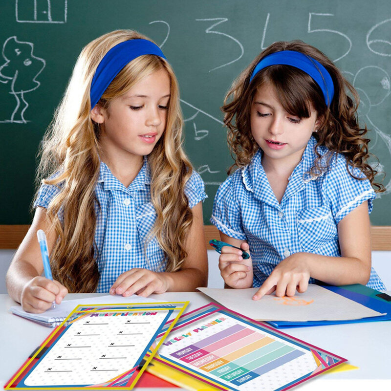 Suministros de papelería para niños, bolsillos de archivo de borrado en seco con bolígrafos (Color aleatorio)