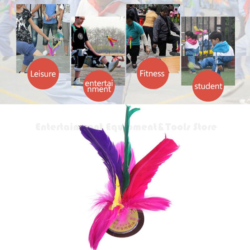 6 sztuk kolorowe pióra kopać wolant chiński Jianzi stóp sportowe zabawki do zabawy na zewnątrz gry