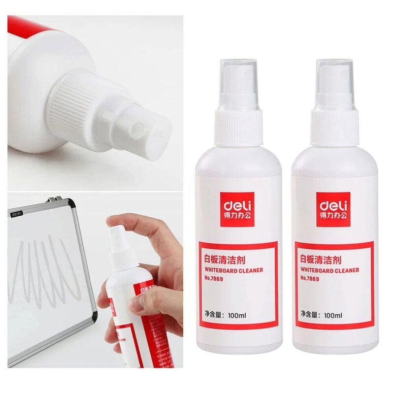 Spray limpador de quadro branco, spray de água limpador para quadro branco 100ml por garrafa, spray de água limpa para quadro branco