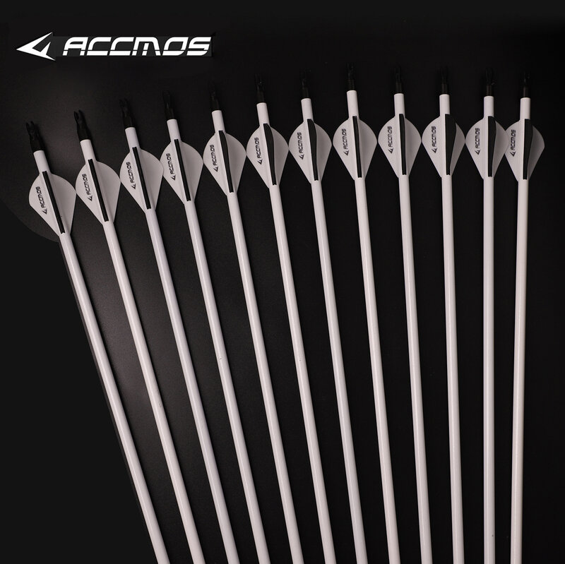12Pcs spina dorsale 500 freccia in carbonio OD 7.8mm per caccia con arco composto/ricurvo da 30-80 libbre