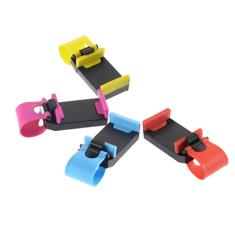 Universal Phone Mount Holder Sopport In Car Steering Wheel Bike Clip Soft Silicone Phone Holder Stand Mount Accessories