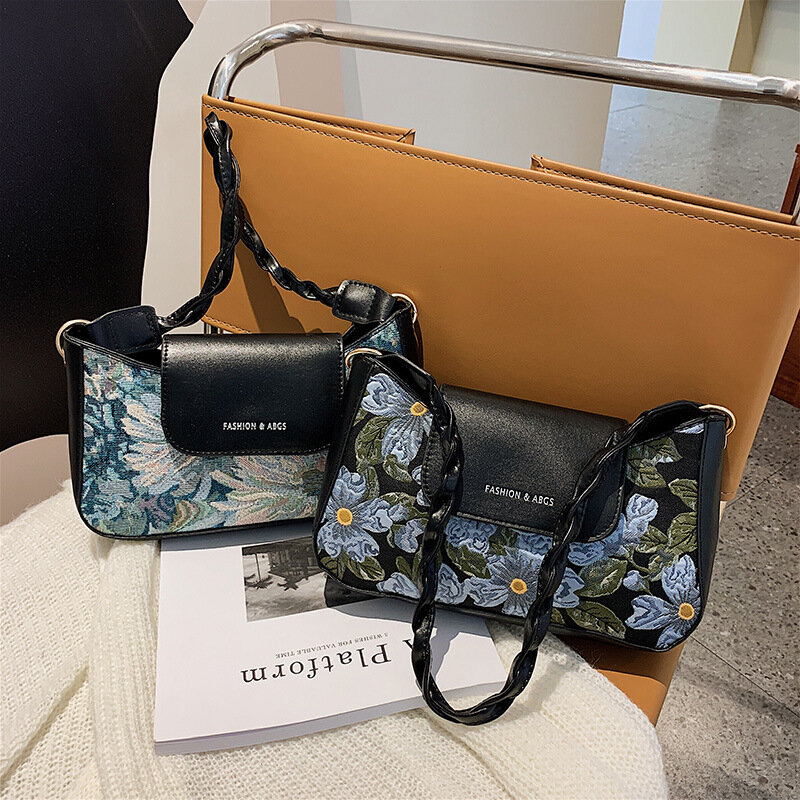 Kwiatowy nadruk torby na ramię Crossbody dla kobiet najwyższej jakości luksusowe marki damskie torebki pod pachami moda torba