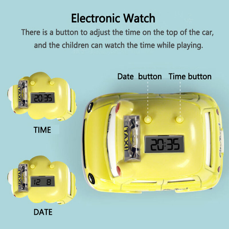ساعة كرتونية للأطفال ، موديل سبيكة صغير قابل للفصل ، مع ضوء صوتي ، هدية للأولاد والبنات ، جديد لعام 2021