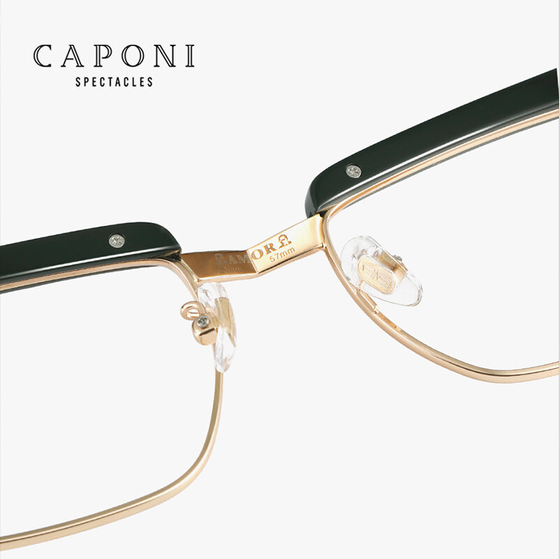 CAPONI-gafas bloqueadoras de luz azul para hombre, lentes cuadradas de montura completa Tom Hardy Legend, soporte de lectura, graduadas, personalizadas, JF1055