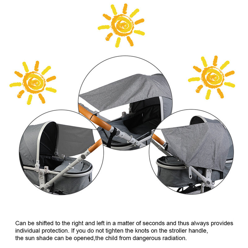 سرير عربة المظلة حماية واقية من الشمس يدفع باليدين مقاوم للماء غطاء للمطر المظلة عربة طفل الملحقات ل ظلة غطاء من القماش