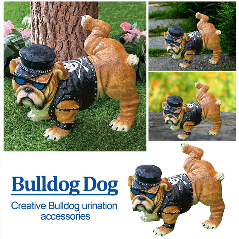 Funny Bulldoga Peeing Dog Statue Nordic Home Bulldoga Figurines Miniatures Creativea Ornaments Yard Cute Decoration Sculpture