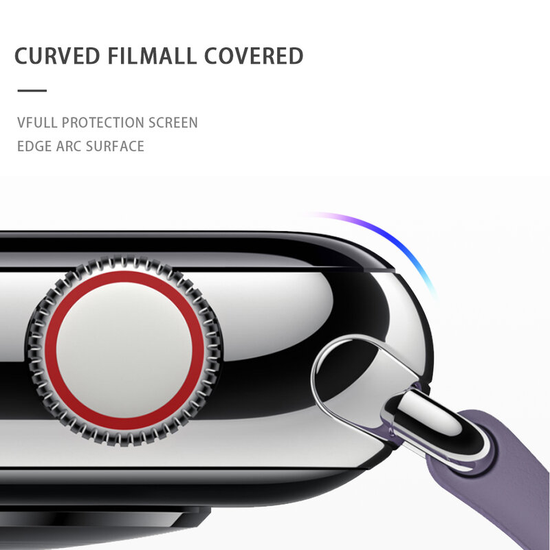 ใช้ได้กับ Apple Watch กันน้ำ Soft Glass Film Series 6 SE 5 43 38มม.40มม.42มม.44MM Iwatch 3 2 1 Screen Protector