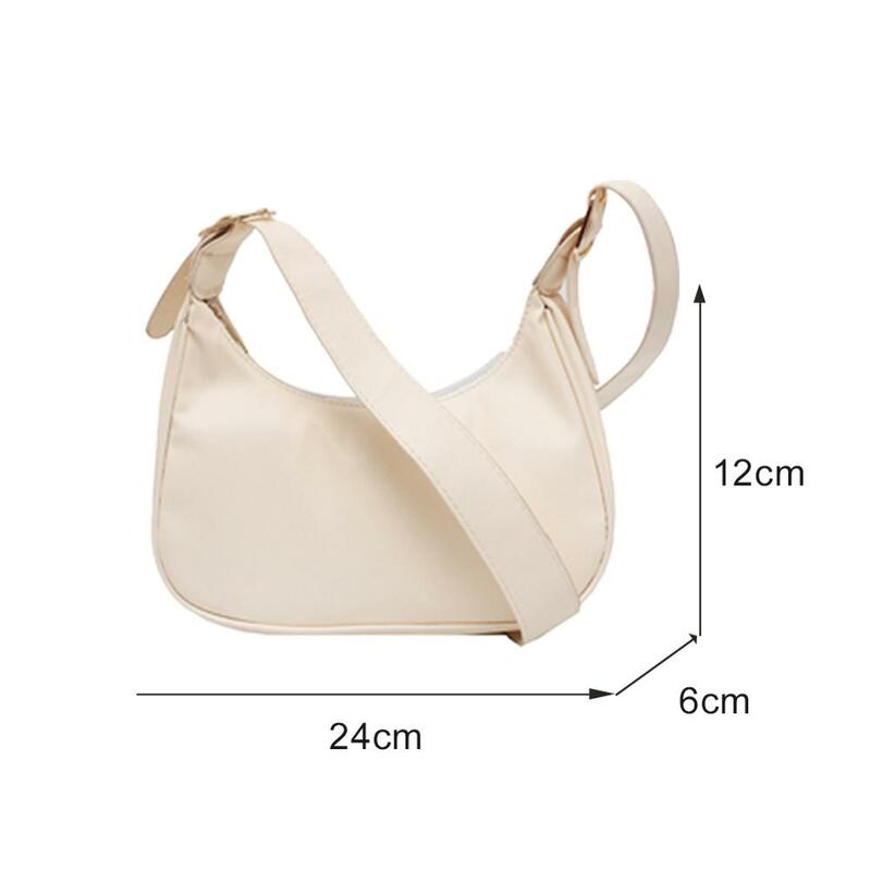 Bolsa feminina, bolsa para compras em forma de crescente, bolsa de ombro de couro
