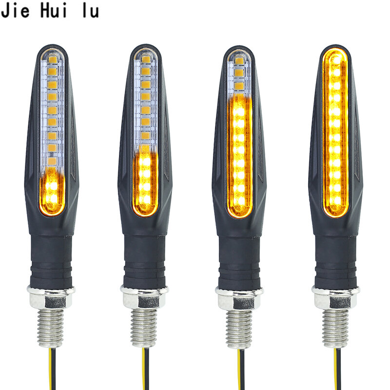 2 pièces LED moto clignotants lumière 12 SMD queue clignotant coulant clignotant IP68 clignotant moto pliable