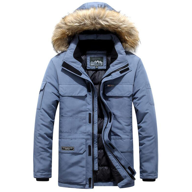 Зимняя утепленная куртка, хлопковая одежда, длинные трендовые пальто с капюшоном и съемным воротником, модные мужские парки, размеры 5XL 6XL