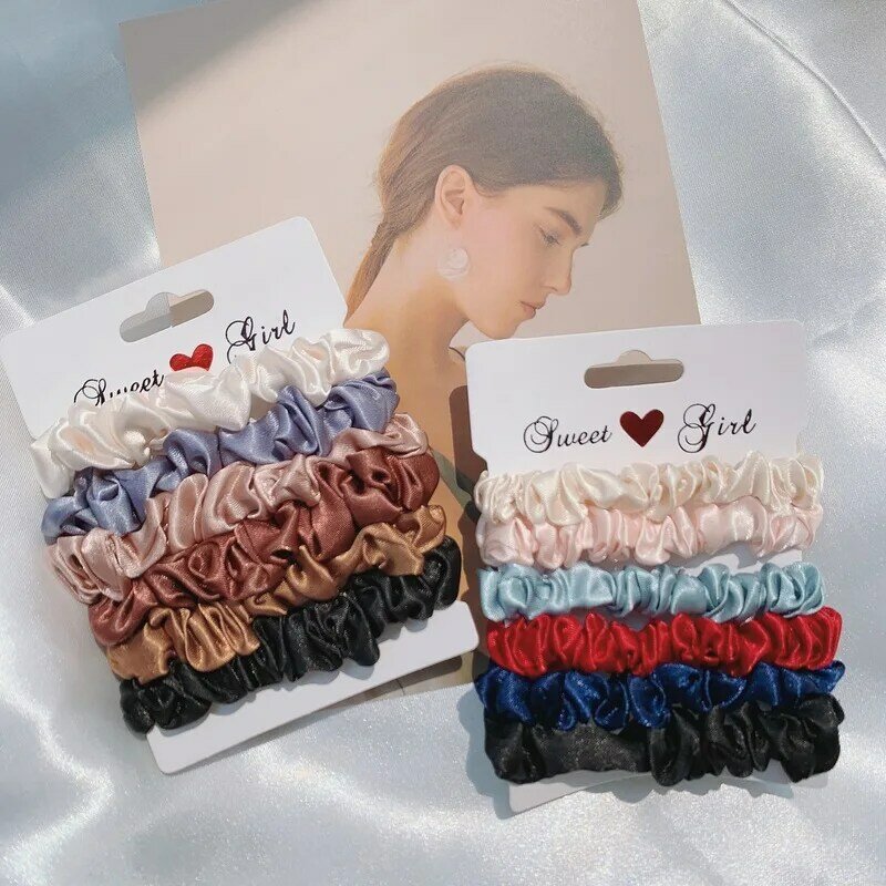 4/6 Pcs/Set Woman Fashion Scrunchies Velvet Hair Ties Girls Ponytail Holders Rubber Band Elastic Hairband Hair Accessories