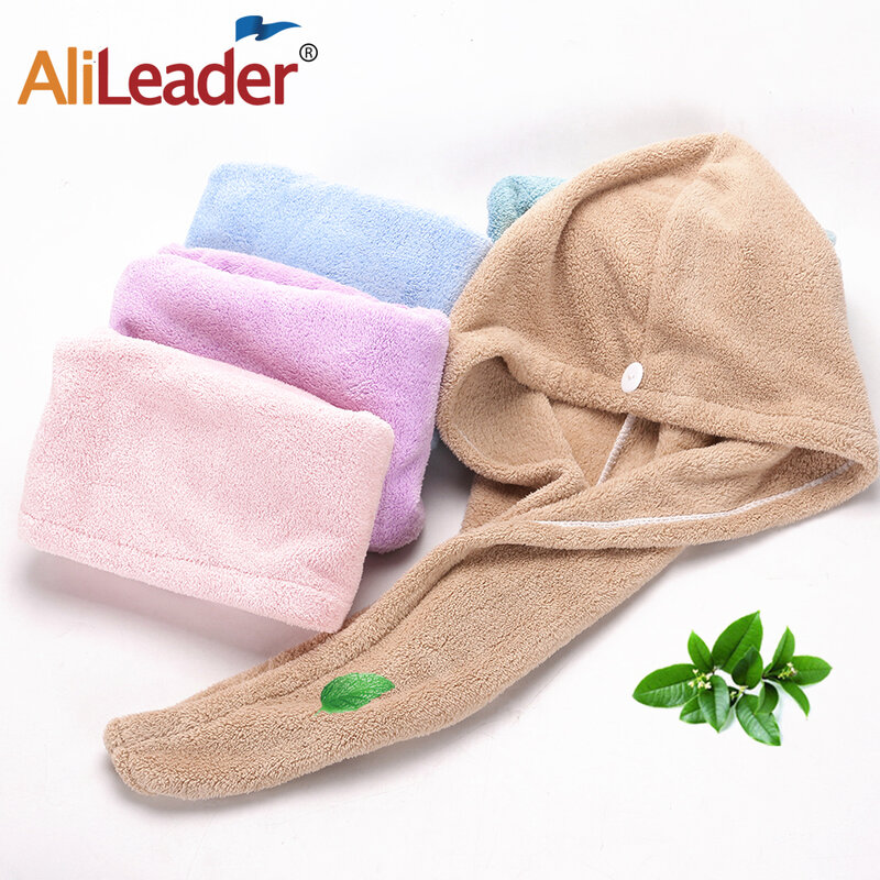 Alileader 1 pz Twist Dry Shower microfibra avvolgere i capelli asciugamano cappello asciugatura asciugatura rapida turbante asciugamano Super assorbente cappello per le donne