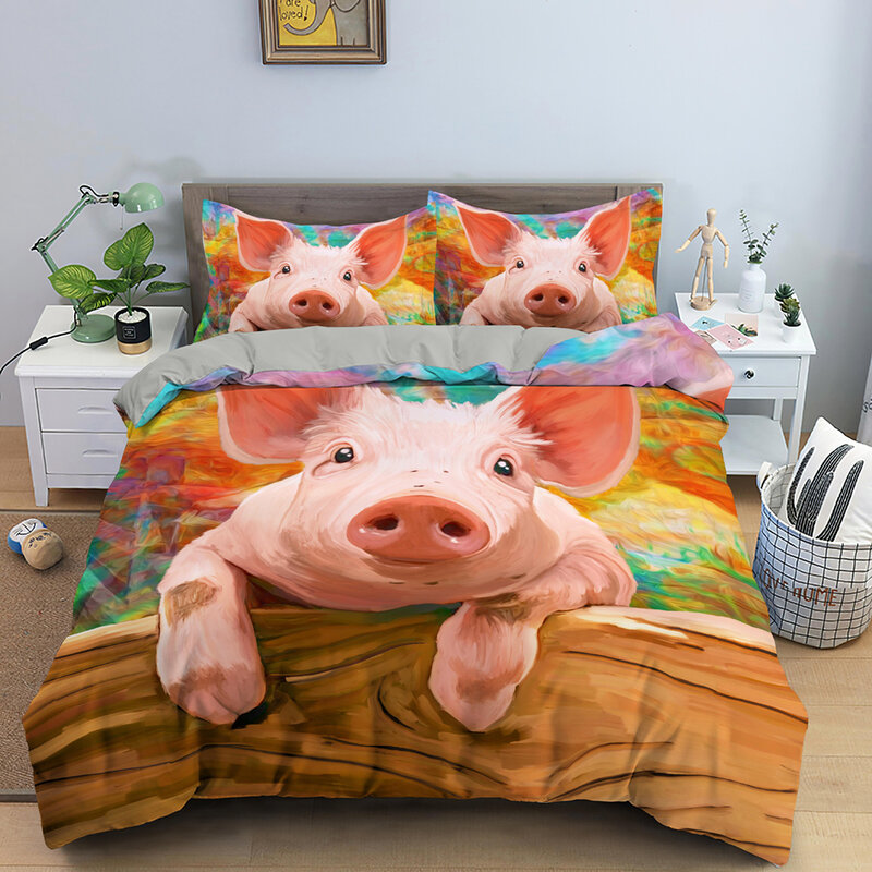 レゴデリックな動物の寝具セット,掛け布団カバーと枕カバー付きの豪華な掛け布団,家のテキスタイル,クイーンサイズ220x240