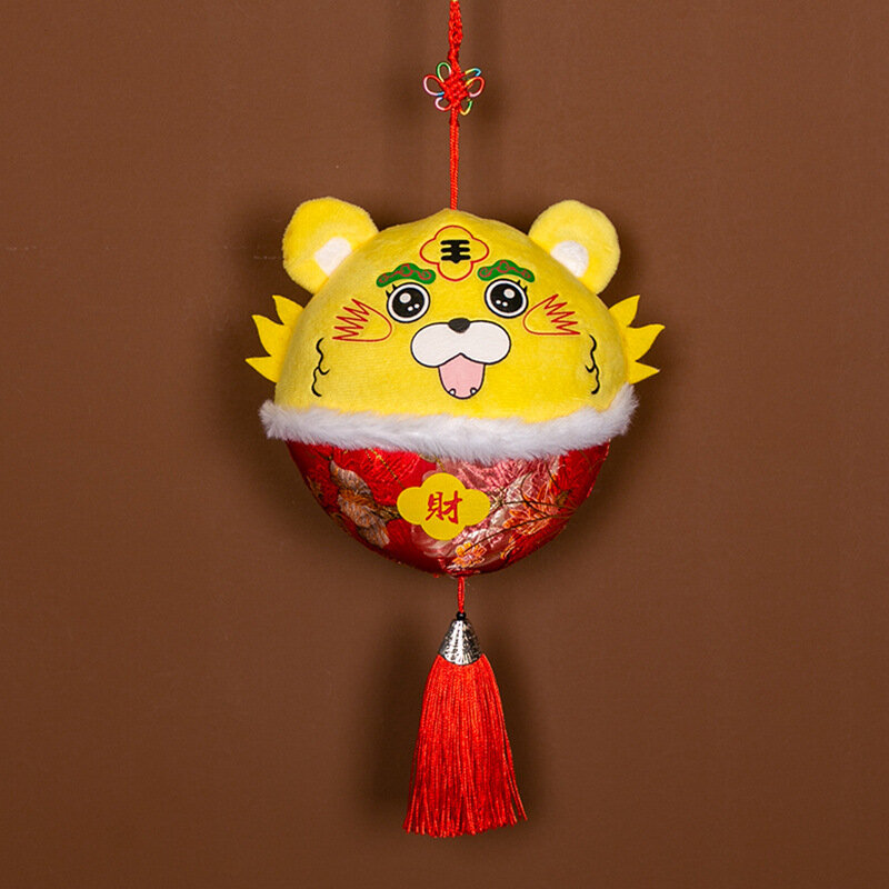 10cm Chinese New Year Decoration Tiger Ornament Gift 2022 Mascot Doll Pendant Zodiac Plush Toy Spring Home Decor Accessory YZ3A