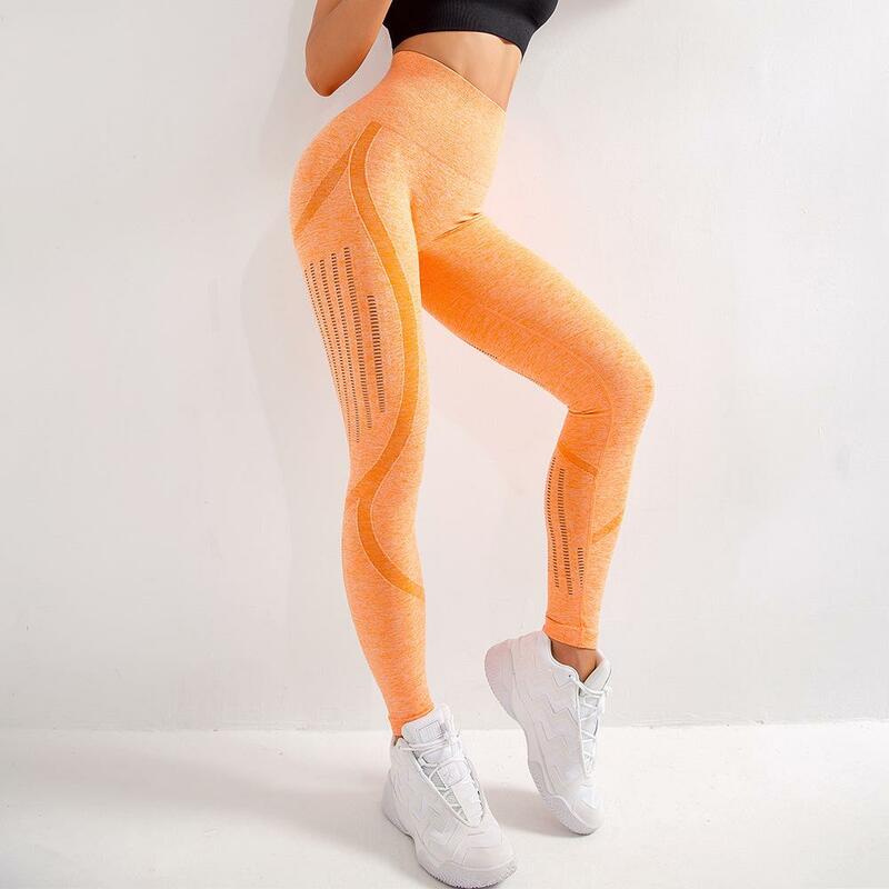 Celana Yoga Legging Mulus Celana Gym Pinggang Tinggi Wanita Legging Push Up Kebugaran Pakaian Olahraga Wanita Celana Ketat Wanita