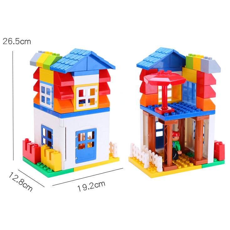 Large Particles Assembling Accessories Set Big Building Blocks DIY Toys Creativity Compatible with Duplo Roof House Building