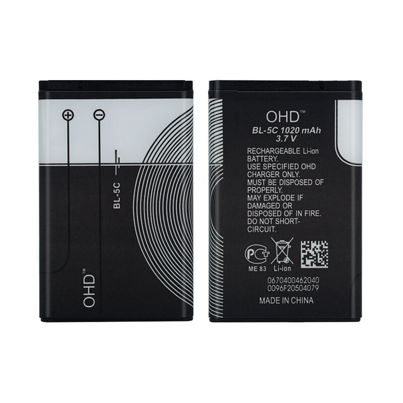 OHD Original High Capacity Battery BL-5C BL-5CB BL-5CA BL-4CT BL-5CT BP-6X For Nokia Bl 5C 5CB 5CA 5CT 4CT BP 6X Batteries