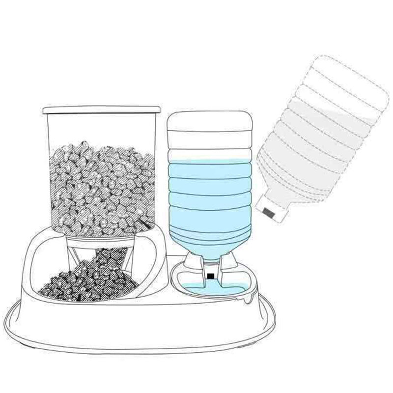 Baru TY NEW2022 4L Kapasitas Besar Penggunaan Ganda Otomatis Hewan Peliharaan Kucing Pengumpan dengan Dispenser Air Anjing Makanan Anjing Mangkuk Kucing Minum untuk
