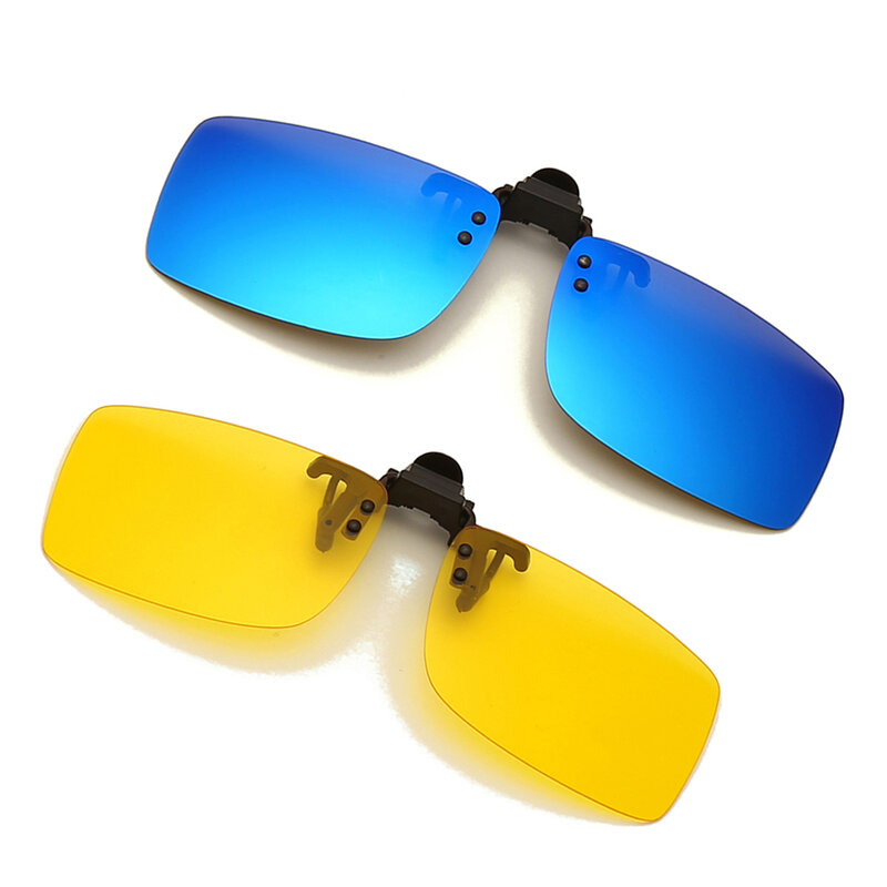 Lunettes de soleil polarisées à Clip pour hommes et femmes, verres de Vision nocturne, Anti-éblouissement, lunettes de soleil à lentille rabattable