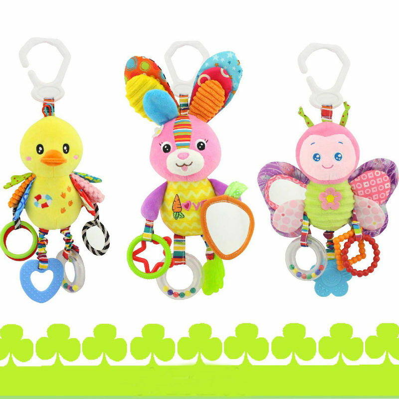 Pudcoco Mainan Kursi Dorong Bayi Mainan Kerincingan Gantung untuk Kereta Dorong & Kursi Mobil Mainan Kerincingan dan Aktivitas Lonceng Lembut untuk Mengembangkan Mainan Kursi Dorong