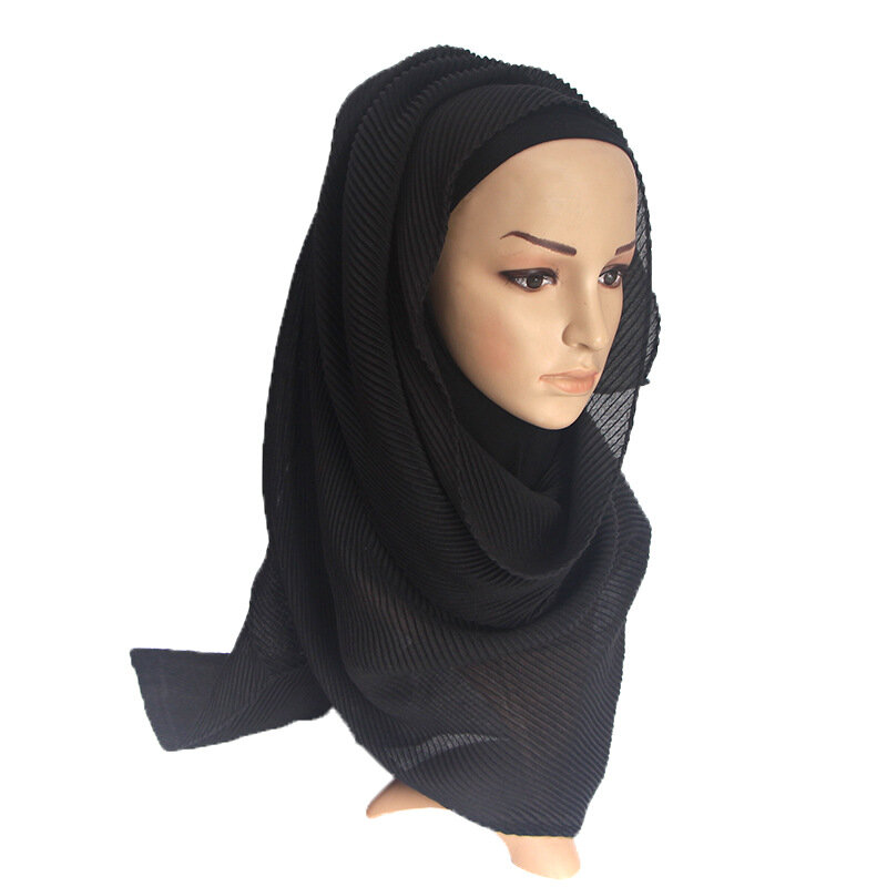 Senhora bandana turbante hijab feminino tamanho grande popular pashmina 1pc cachecol xale envoltório 2020new algodão muçulmano dobra cachecóis
