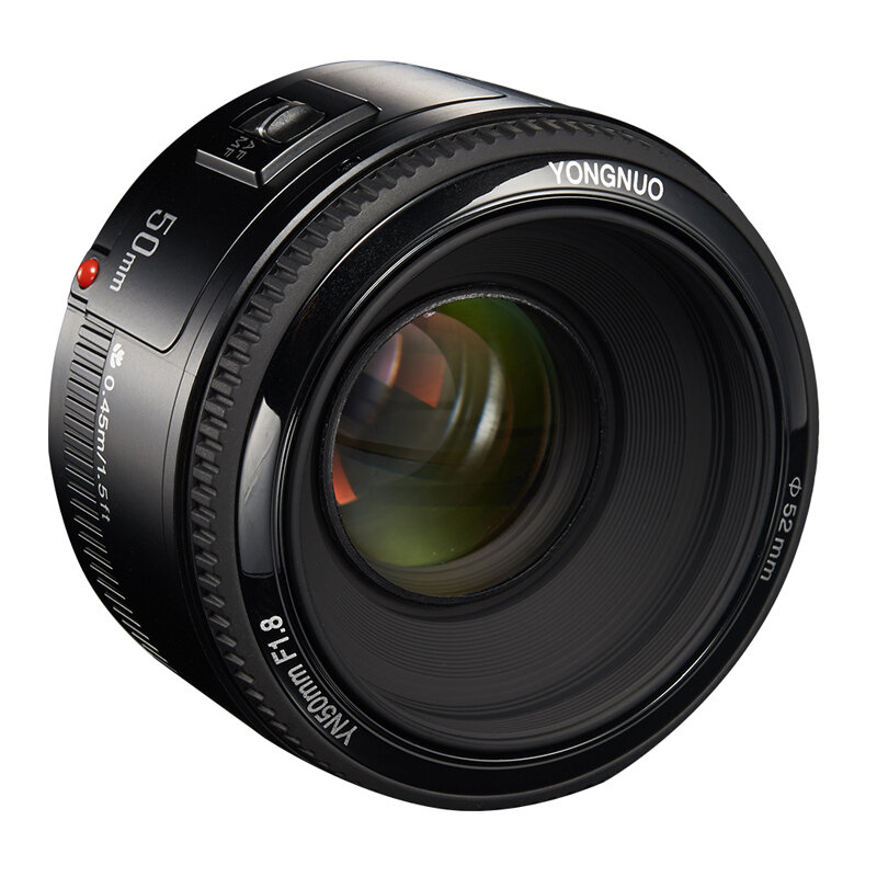 Objectif YONGNUO YN50mm f1.8 YN EF 50mm f/1.8 objectif AF YN50 objectif de mise au point automatique d'ouverture pour Canon EOS 60D 70D 5D2 5D3 600d appareils photo reflex numériques