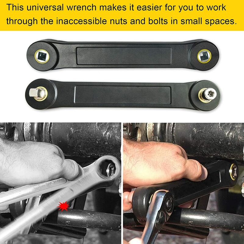 Universal Extension Wrench, Tight Reach Wrench, Extension Wrench, 3/8 Universal Extension Wrench Access to Narrow Spaces Easily