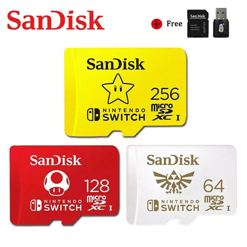 Thẻ Nhớ Sandisk 128GB 64GB 256GB Mới Dành Cho Máy Nintendo Switch Thẻ MicroSD TF SDXC UHS-I Có Adapter