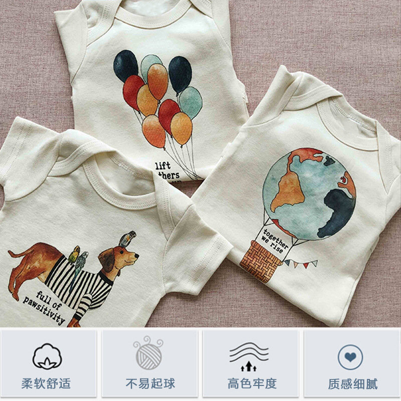 新生児用半袖ベビージャンプスーツ,赤ちゃんと男の子の女の子のための綿の服,夏と秋のパジャマ
