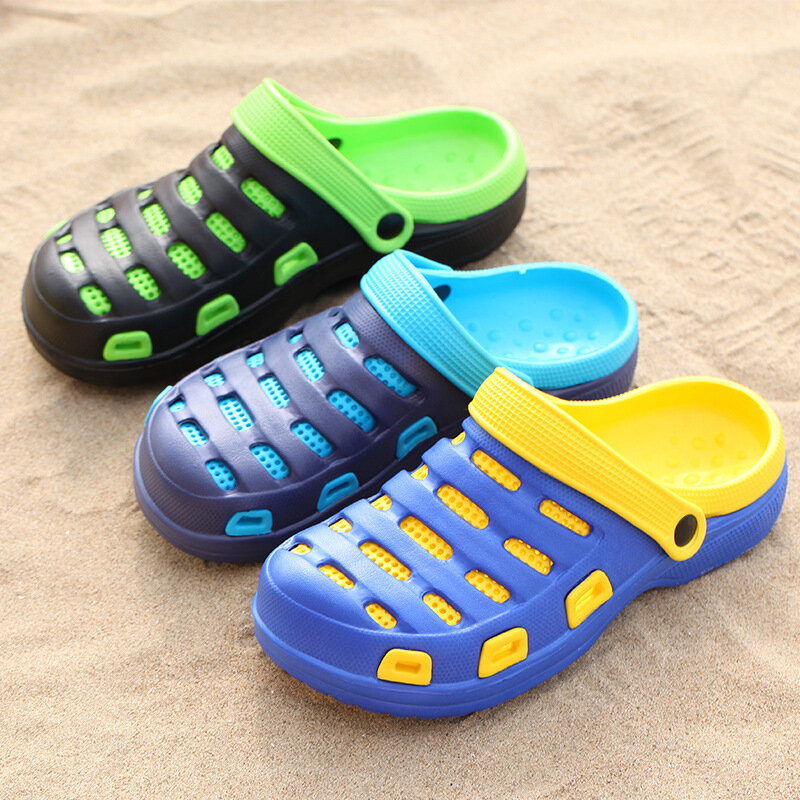 Zapatillas informales de verano para hombre, zapatilla de casa, zuecos de secado rápido, sandalias de playa, calzado para jardín, chanclas antideslizantes para baño, 2021