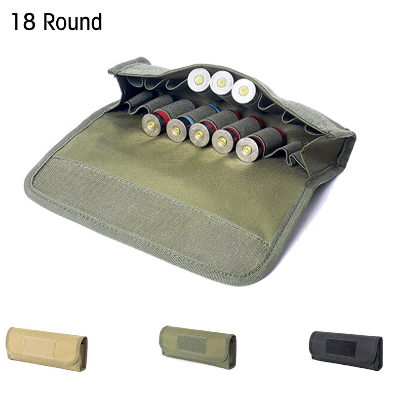 Bolsa de munición redonda 18 militar para caza, cartuchos de escopeta 12/20 de calibre, bolsa de bala