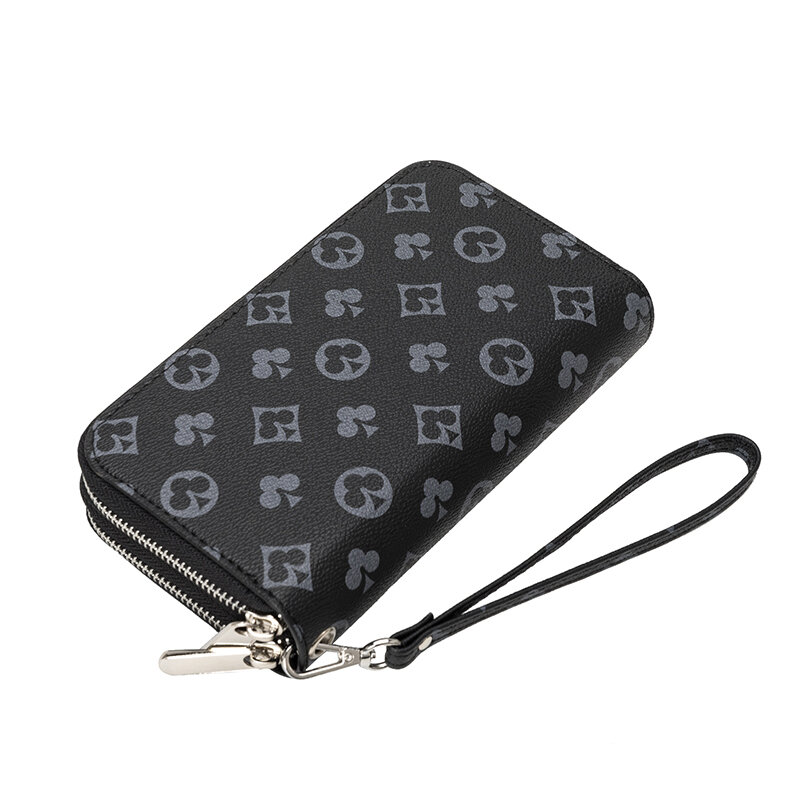 Multifunctional Double ดึงกระเป๋าสตางค์ยุโรปและอเมริกาแฟชั่นพิมพ์ออกแบบ Clutches ผู้หญิง Pu กระเป๋าสตางค์ผู้หญ...