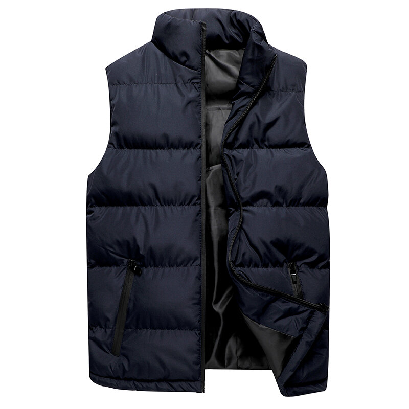 Colete masculino moda sem mangas jaqueta nova outono inverno colete casual sólido casaco masculino magro clássico tamanho M-5XL