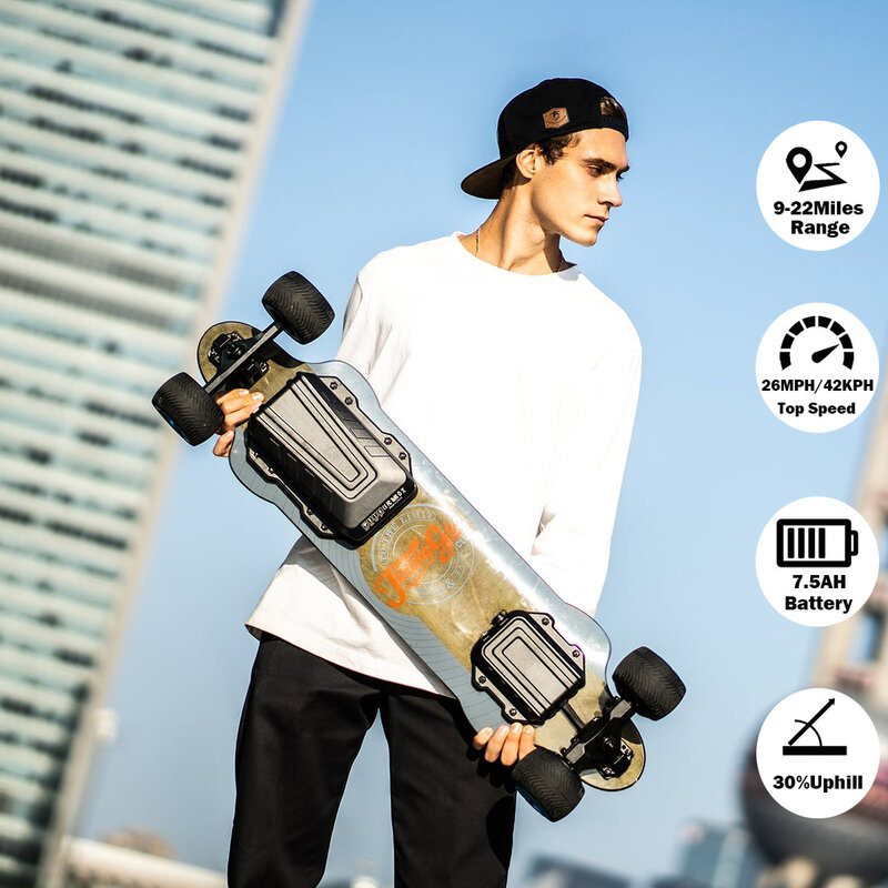 TeamGee – planche à roulettes électrique H20T, Skateboard hors route, Longboard pour adultes, Hoverboard à moteur électrique, planche à roulettes