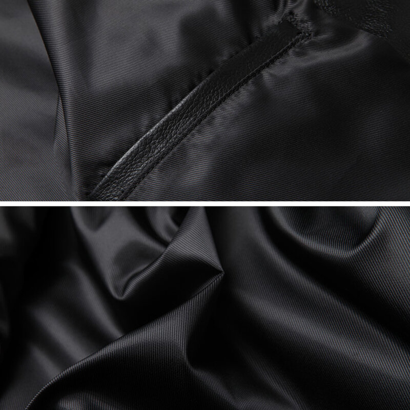 Casaco de couro bovino masculino com gola virada, jaqueta vintage preta de couro bovino para homens de 100%